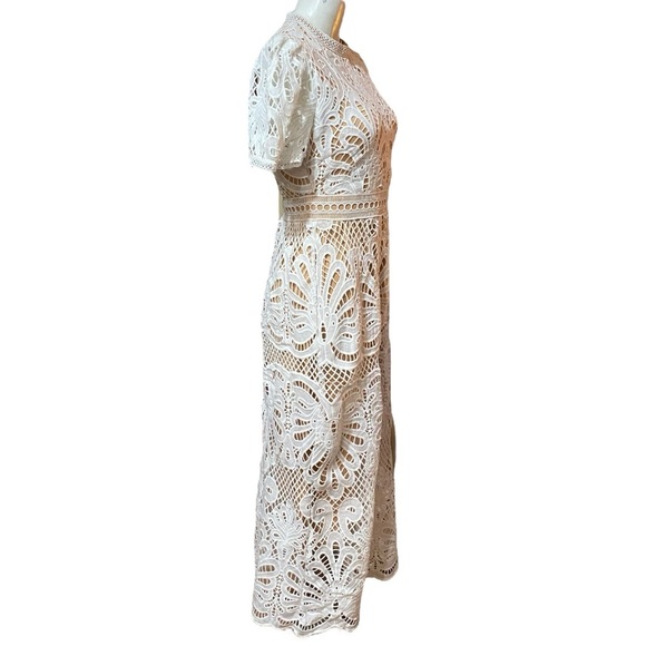 Bluivy White Midi Dress with Elegant Design Size S - Picture 4 of 10